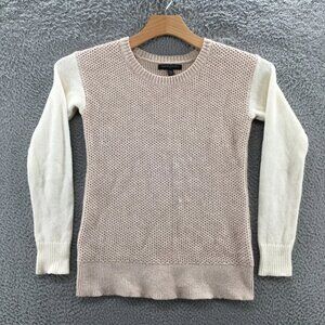 Banana Republic Sweater Womens XS Beige Crew Neck Long Sleeve Knitted Pull Over